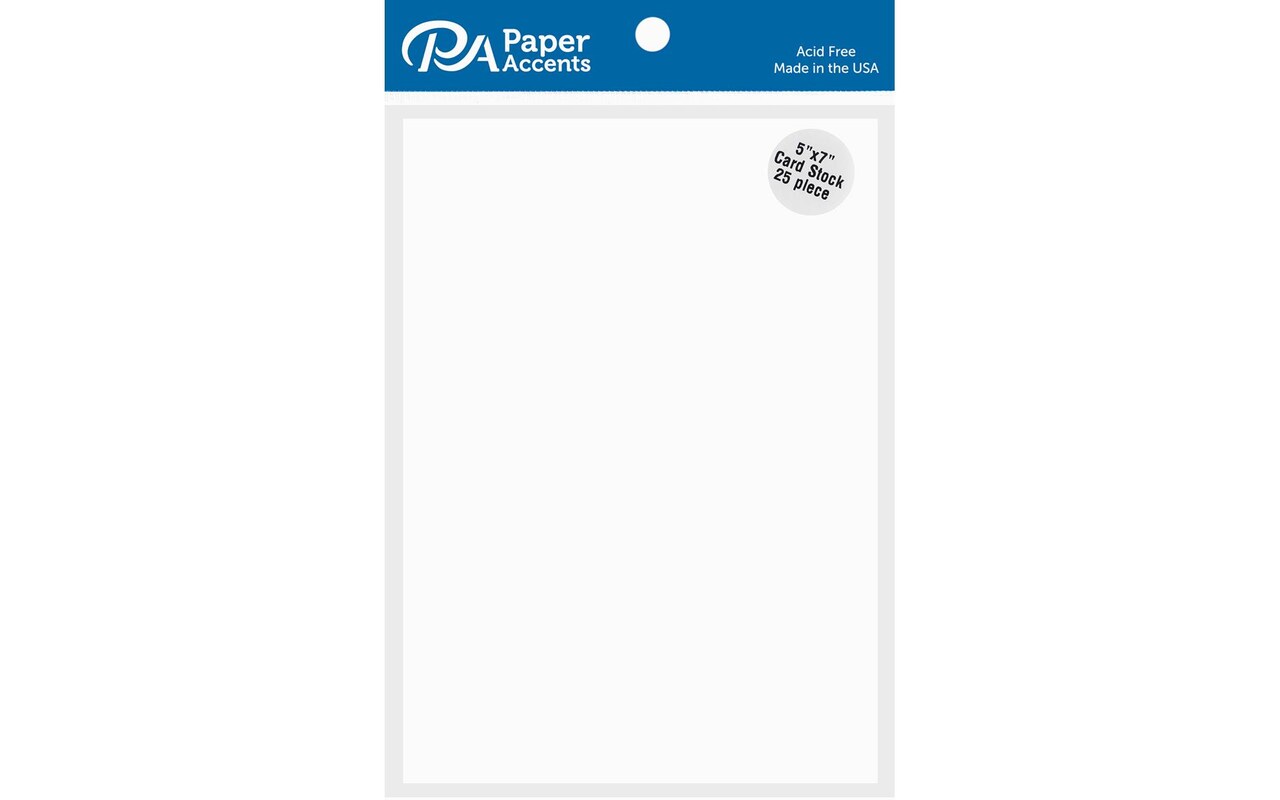PA Paper Accents Cardstock Cards 5 x 7 White, 65lb colored cardstock  paper for card making, scrapbooking, printing, quilling and crafts, 25  piece pack